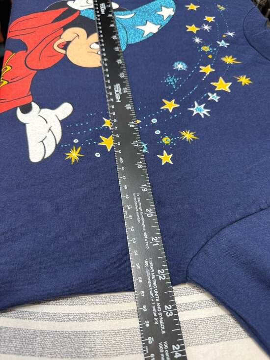 Mint Grail Vintage 90s Disney Fantasia Sorcerer Mickey Mouse Glitter Graphic T-S